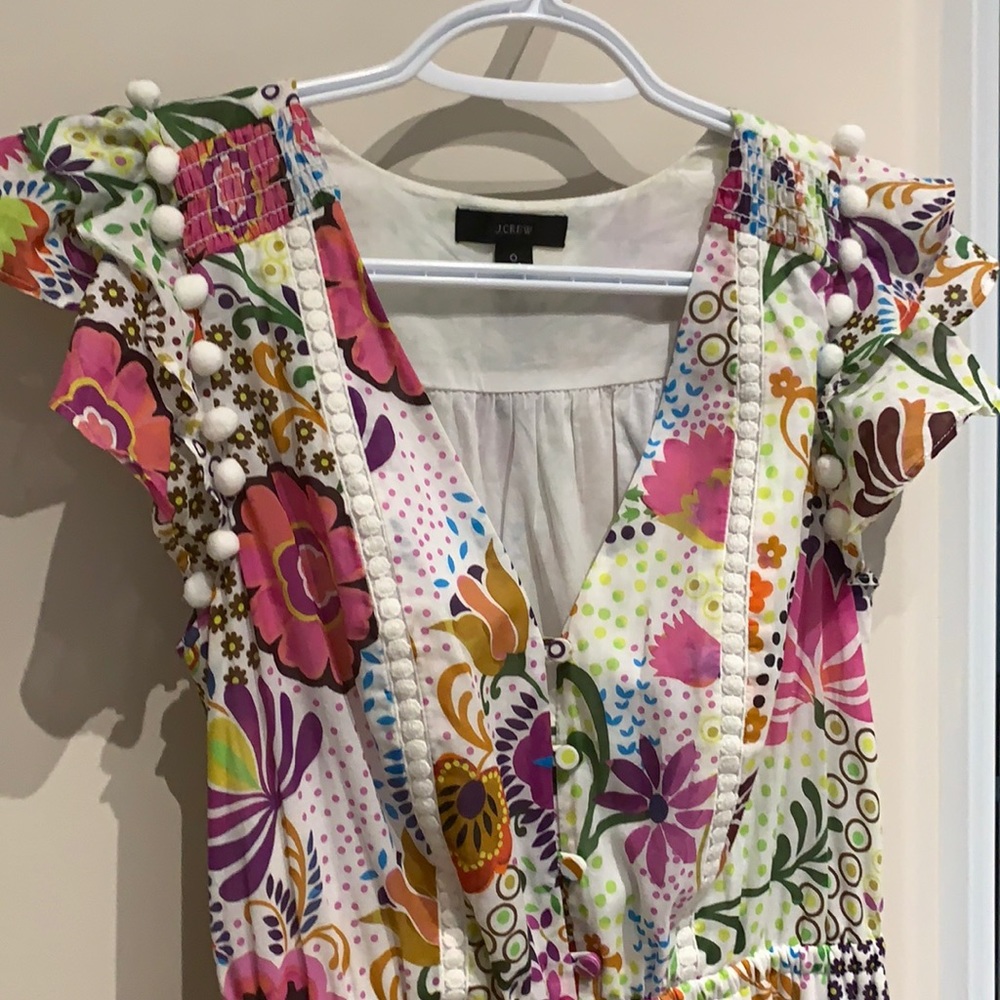 Jcrew pompom ratti floral midi dress